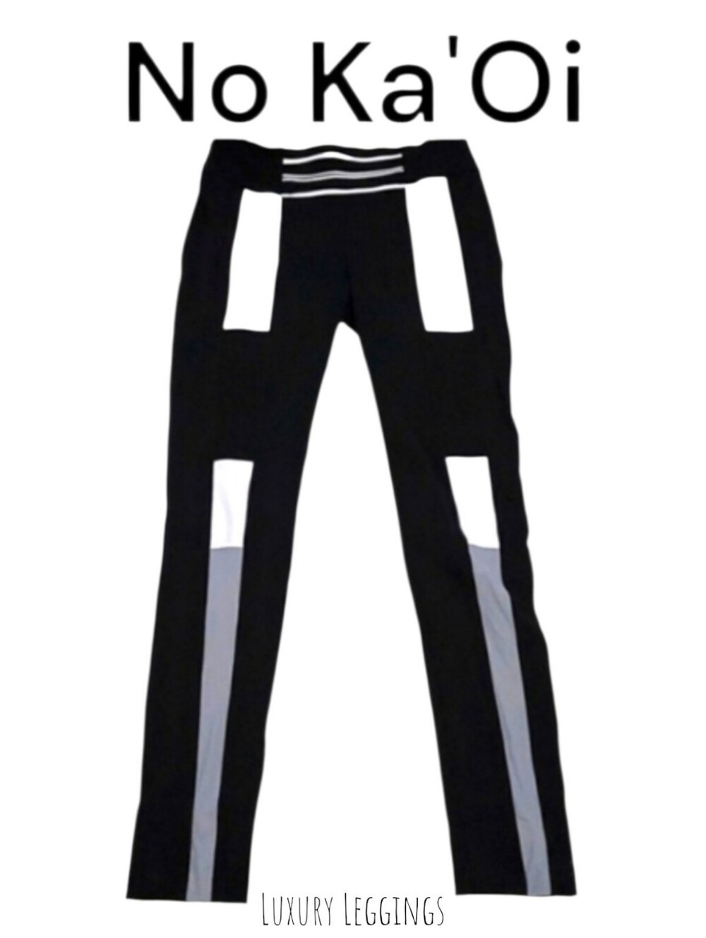 No Ka'Oi Women antithesis leggings colorblock Black White   luxury Activewear